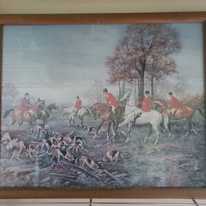 Equestrian Hunting Scene Framed Art